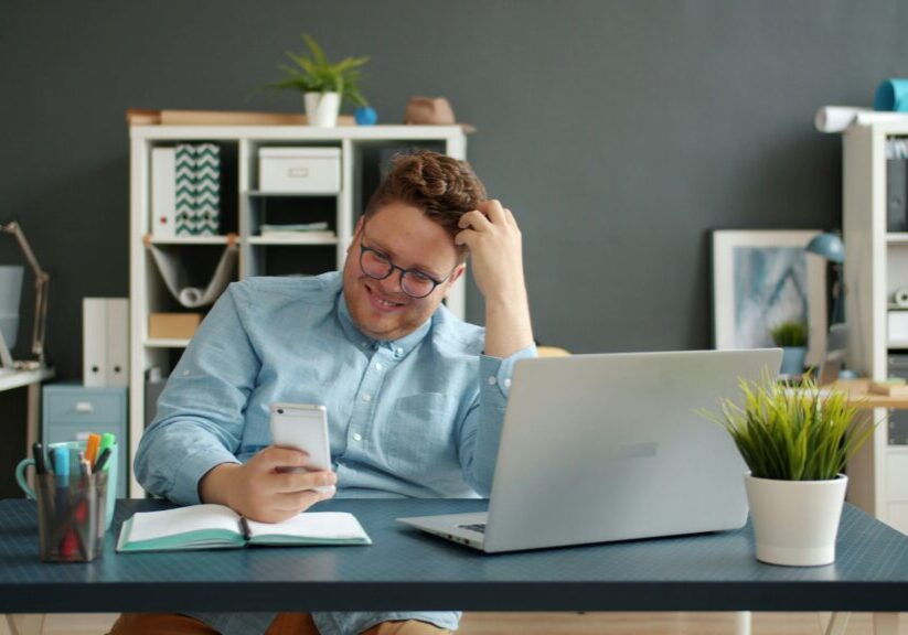 Man receiving iva advice remotely